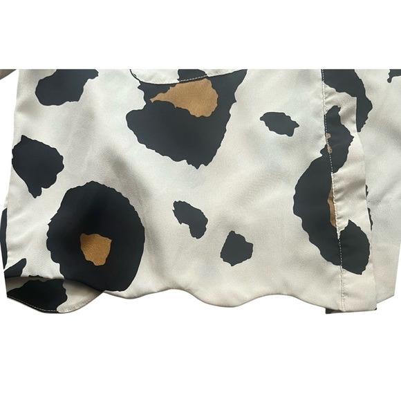 GB boxy cropped lightly spotted leopard print detail back long sleeves XL - Picture 13 of 13